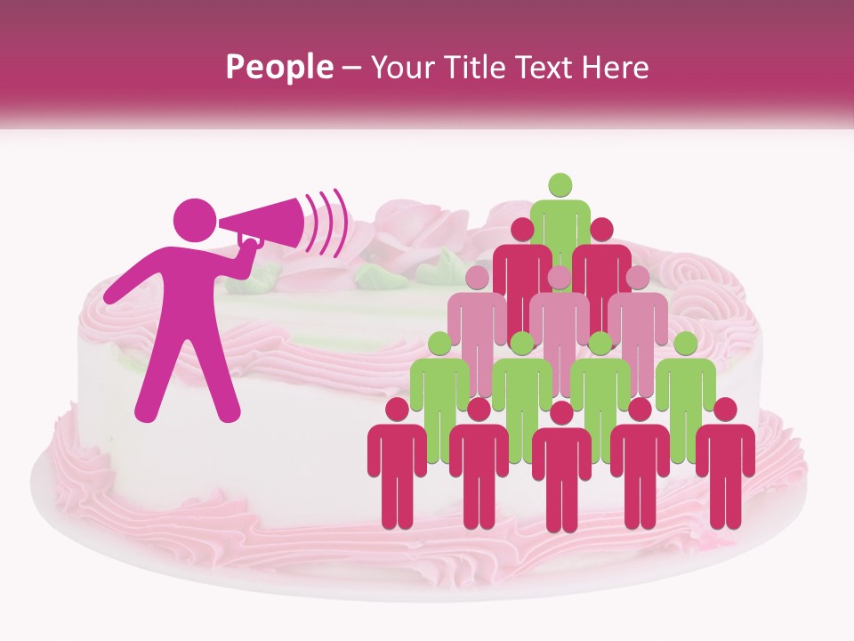 A Cake With Pink Frosting And Green Icing PowerPoint Template