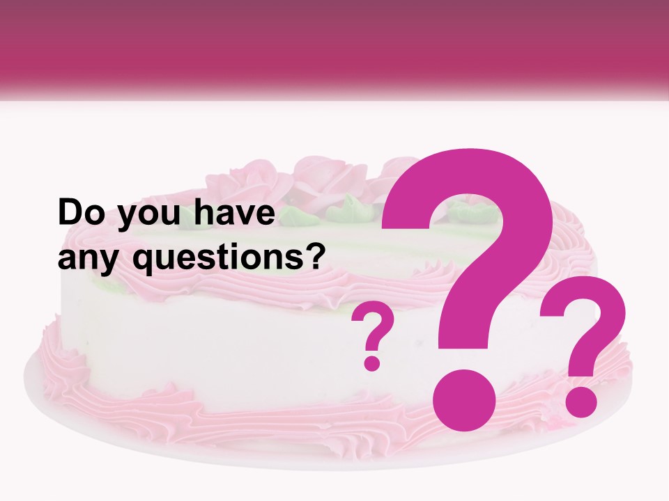 A Cake With Pink Frosting And Green Icing PowerPoint Template