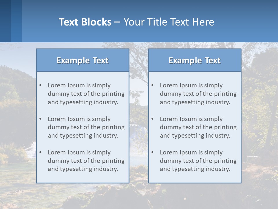 A Woman Sitting On A Rock Looking At A Waterfall PowerPoint Template