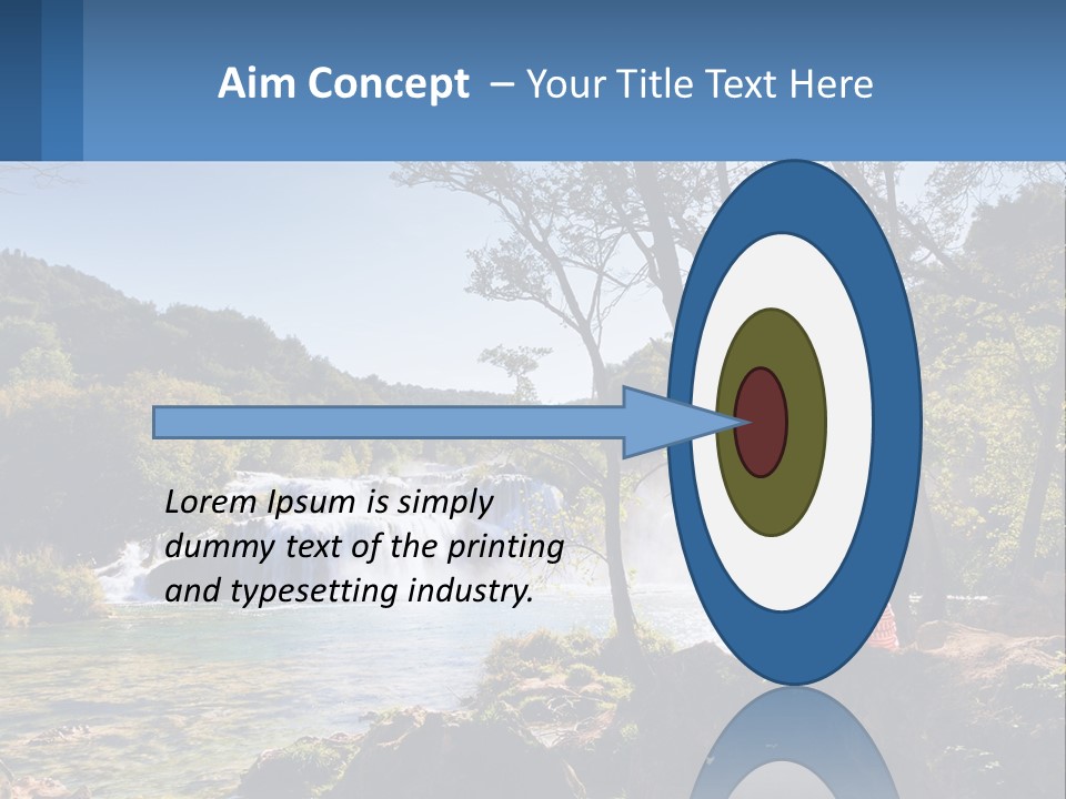 A Woman Sitting On A Rock Looking At A Waterfall PowerPoint Template