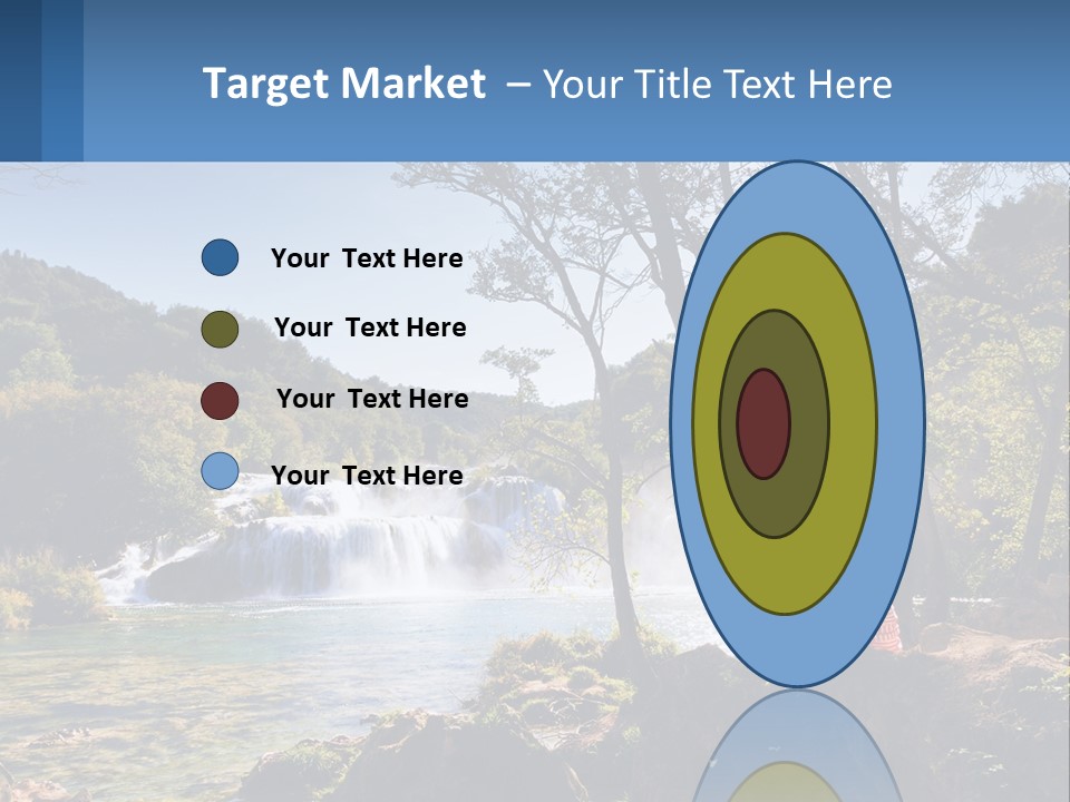 A Woman Sitting On A Rock Looking At A Waterfall PowerPoint Template