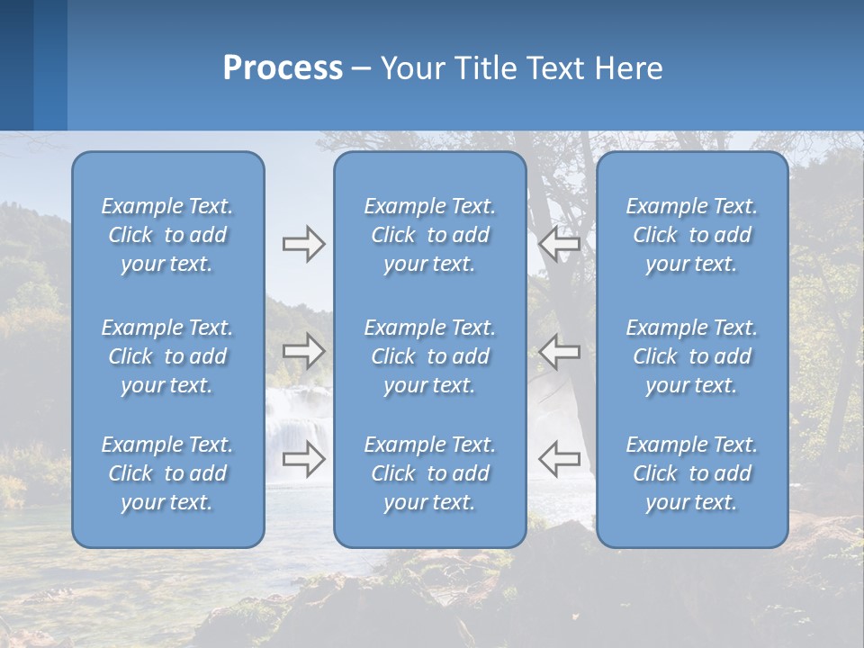A Woman Sitting On A Rock Looking At A Waterfall PowerPoint Template
