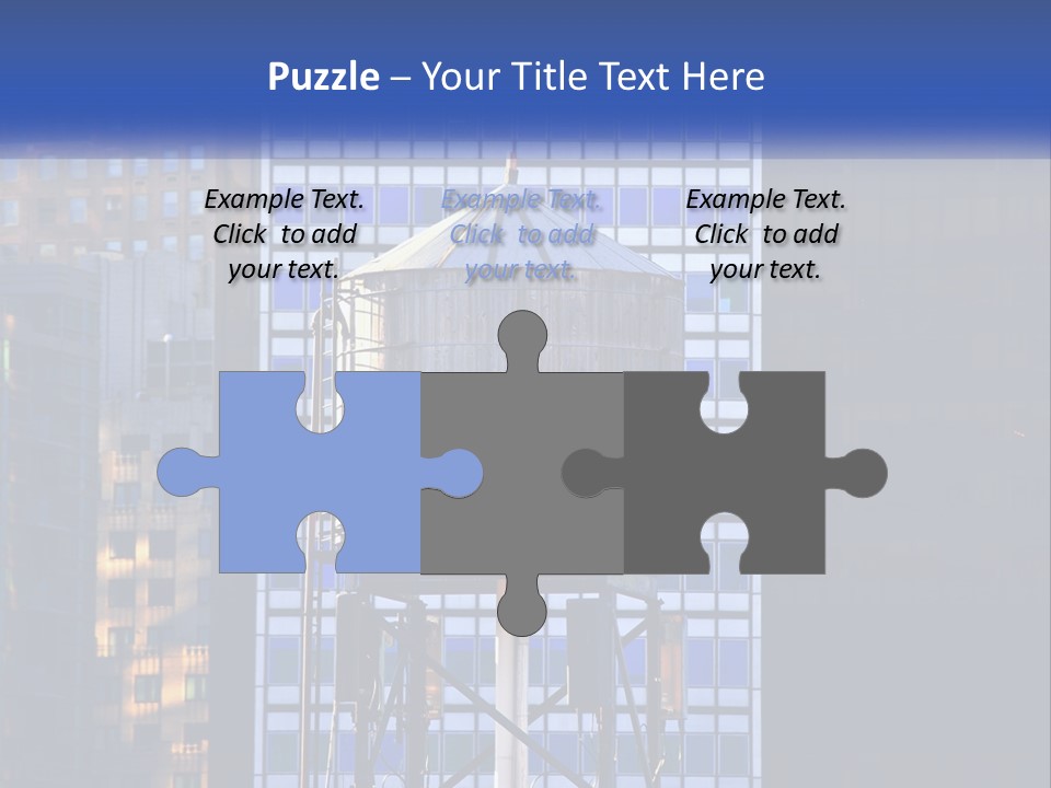 A Water Tower In Front Of A Tall Building PowerPoint Template