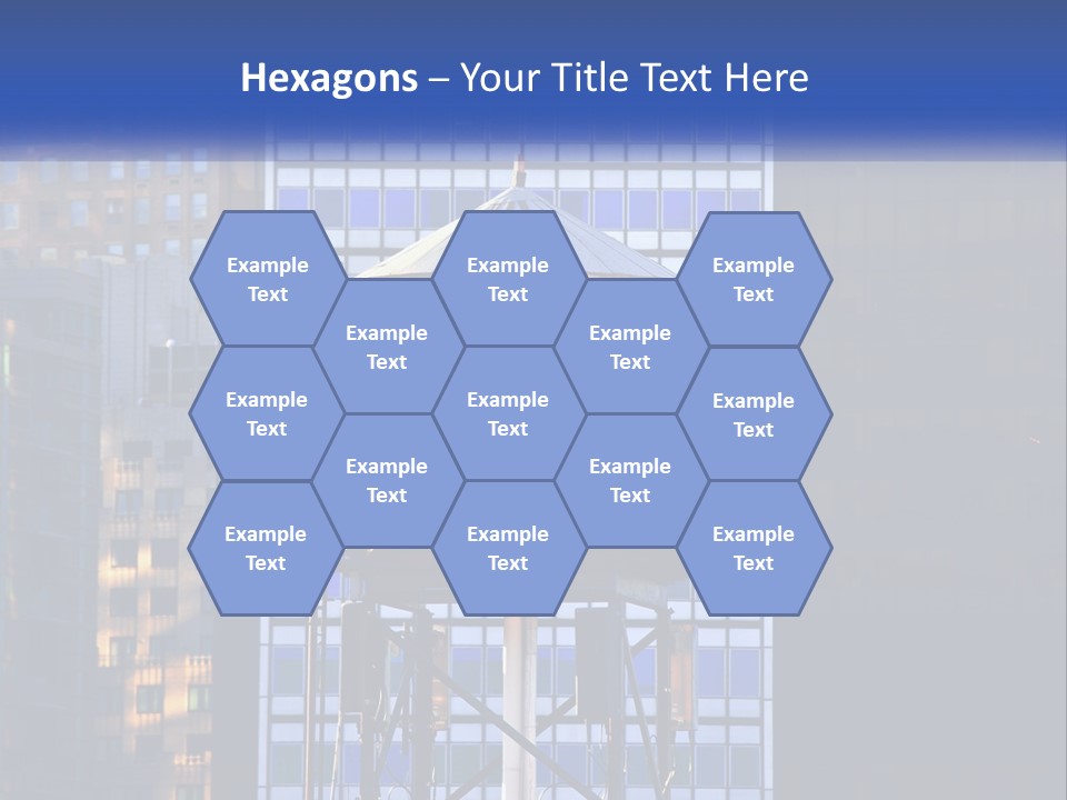 A Water Tower In Front Of A Tall Building PowerPoint Template