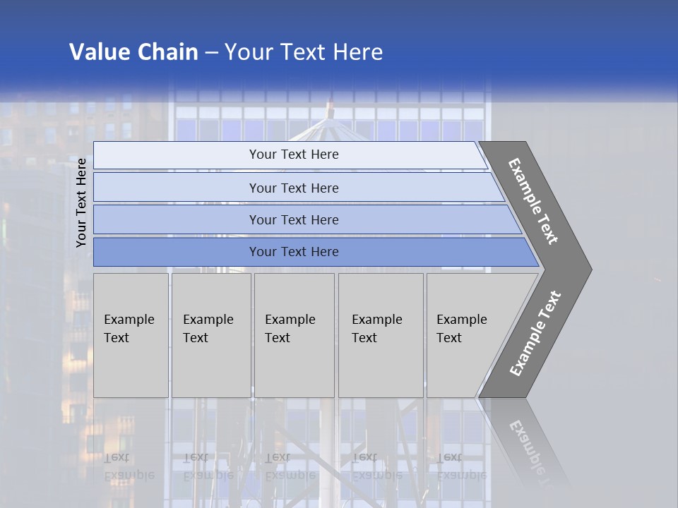 A Water Tower In Front Of A Tall Building PowerPoint Template