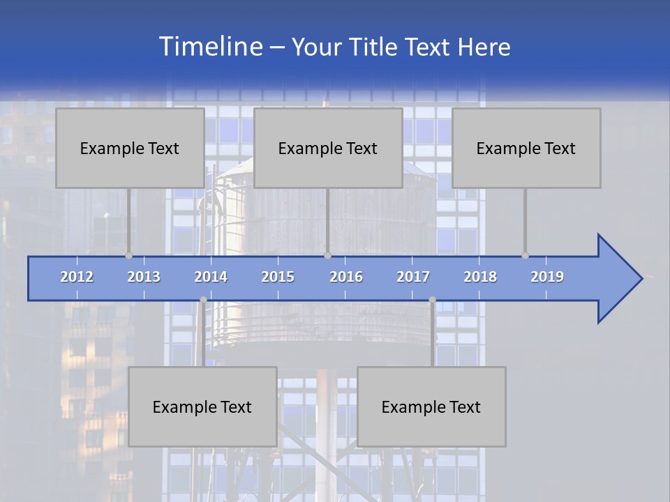 A Water Tower In Front Of A Tall Building PowerPoint Template