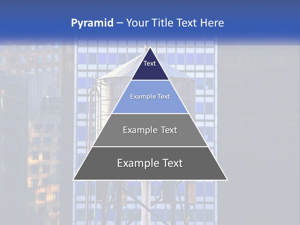 A Water Tower In Front Of A Tall Building PowerPoint Template