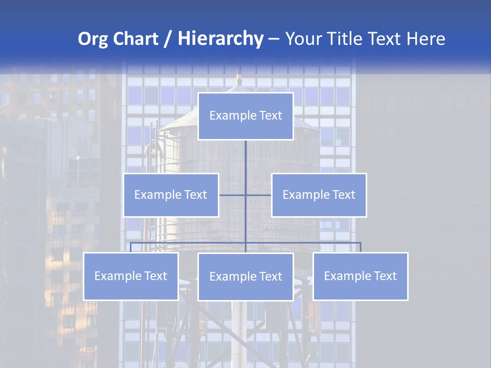 A Water Tower In Front Of A Tall Building PowerPoint Template