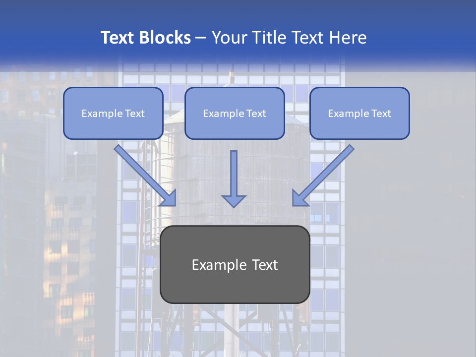 A Water Tower In Front Of A Tall Building PowerPoint Template