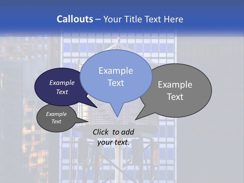 A Water Tower In Front Of A Tall Building PowerPoint Template