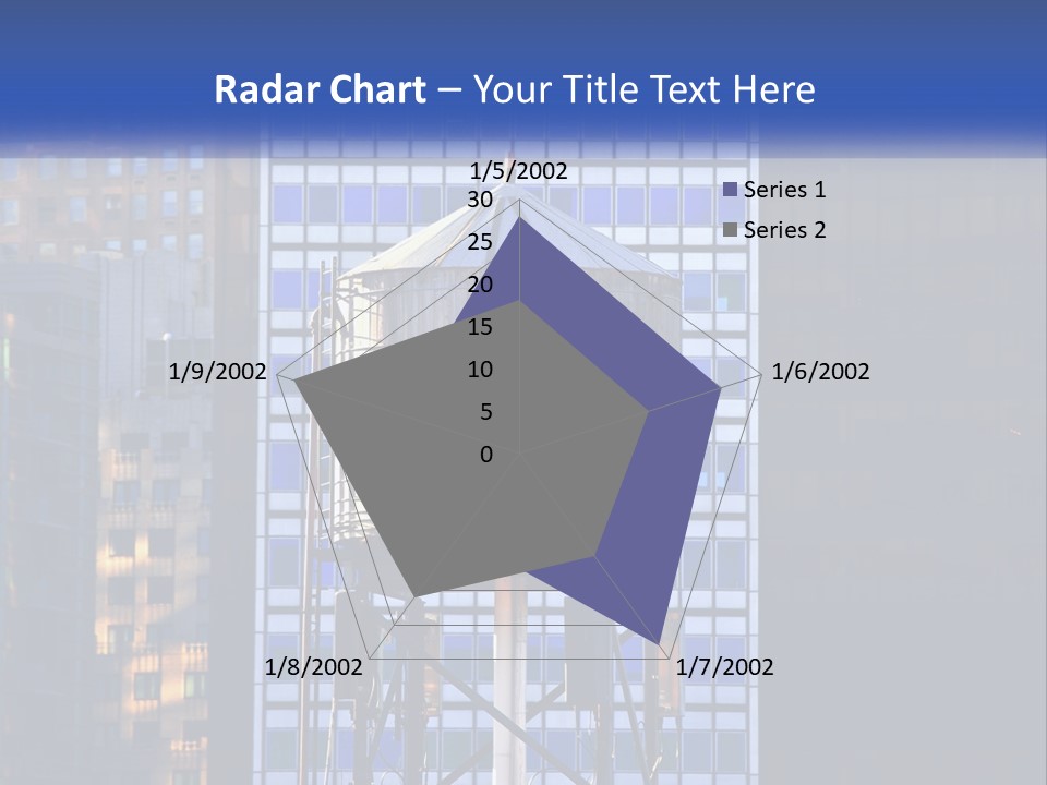A Water Tower In Front Of A Tall Building PowerPoint Template