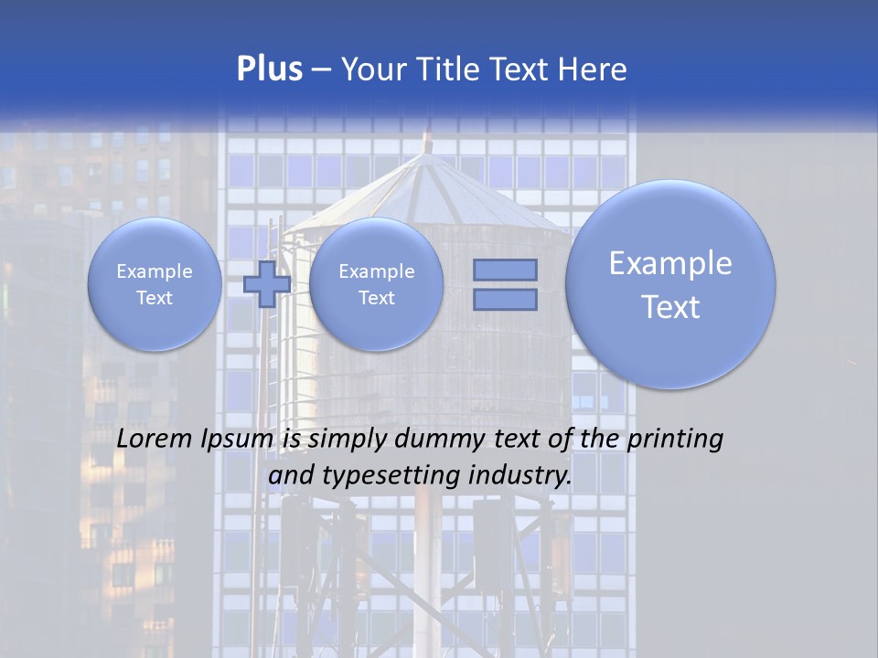 A Water Tower In Front Of A Tall Building PowerPoint Template