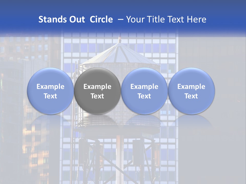A Water Tower In Front Of A Tall Building PowerPoint Template