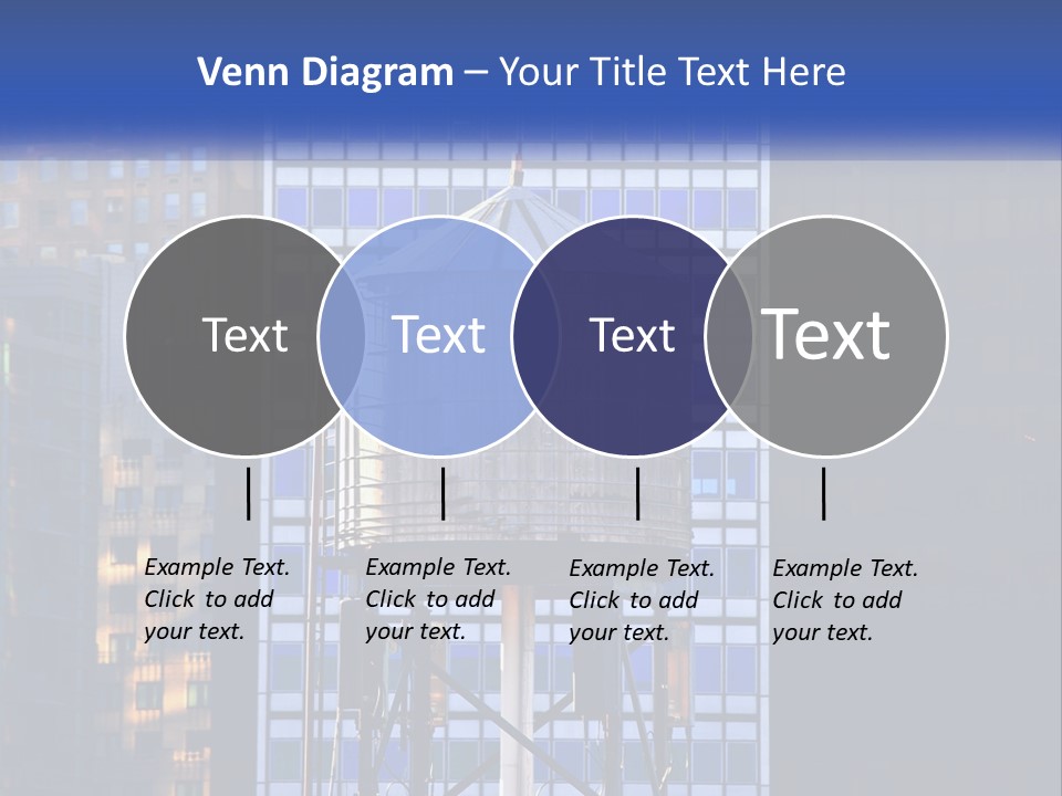A Water Tower In Front Of A Tall Building PowerPoint Template
