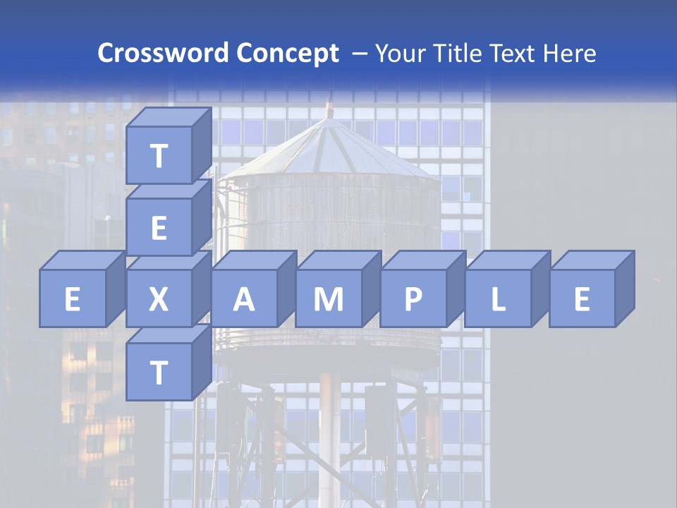 A Water Tower In Front Of A Tall Building PowerPoint Template