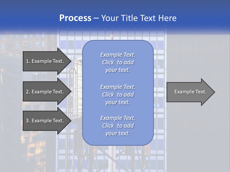A Water Tower In Front Of A Tall Building PowerPoint Template
