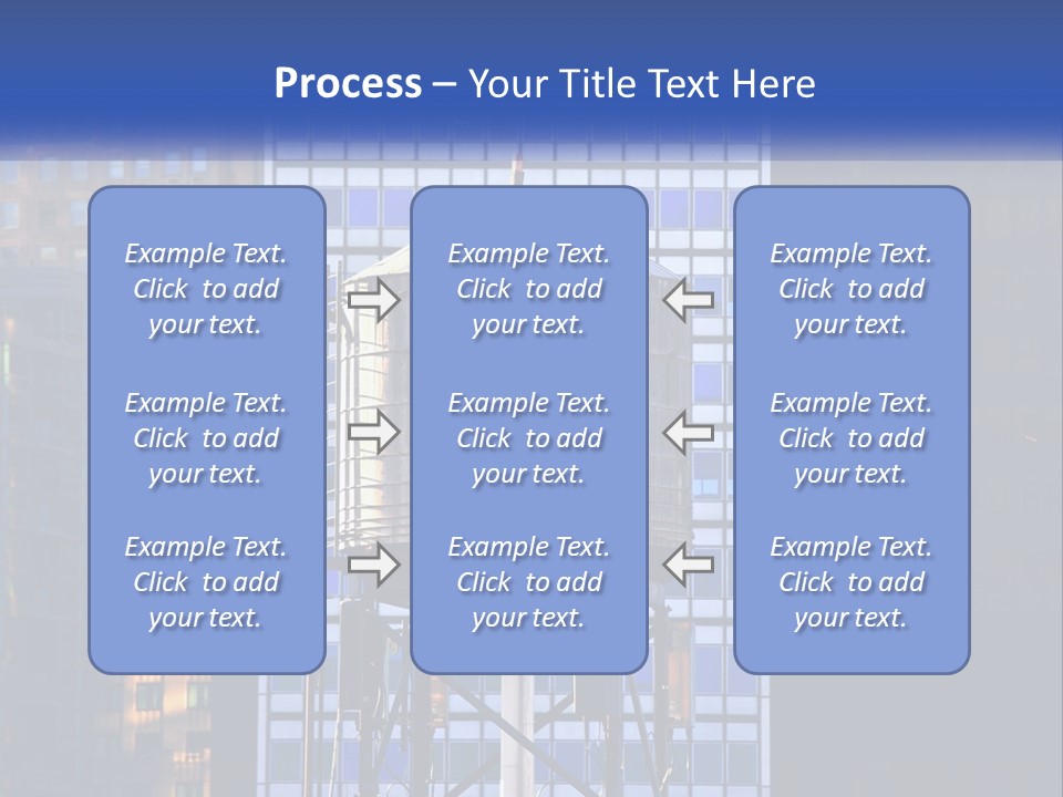 A Water Tower In Front Of A Tall Building PowerPoint Template