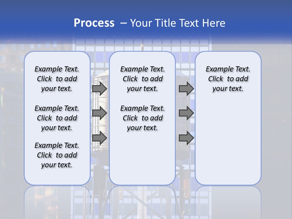 A Water Tower In Front Of A Tall Building PowerPoint Template