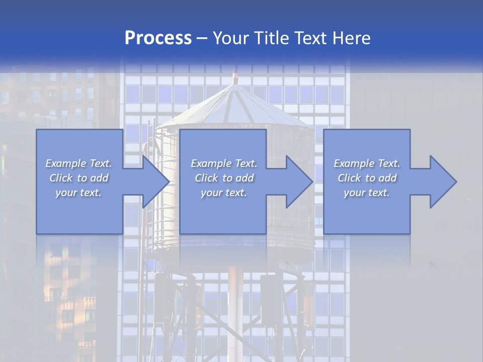 A Water Tower In Front Of A Tall Building PowerPoint Template