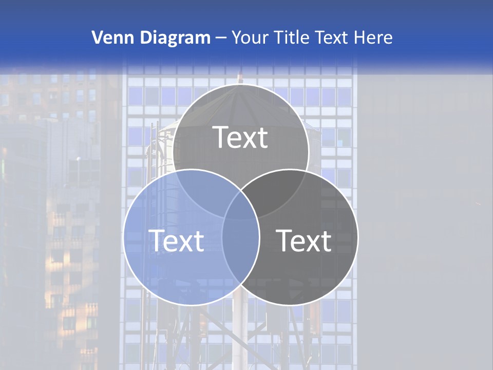 A Water Tower In Front Of A Tall Building PowerPoint Template