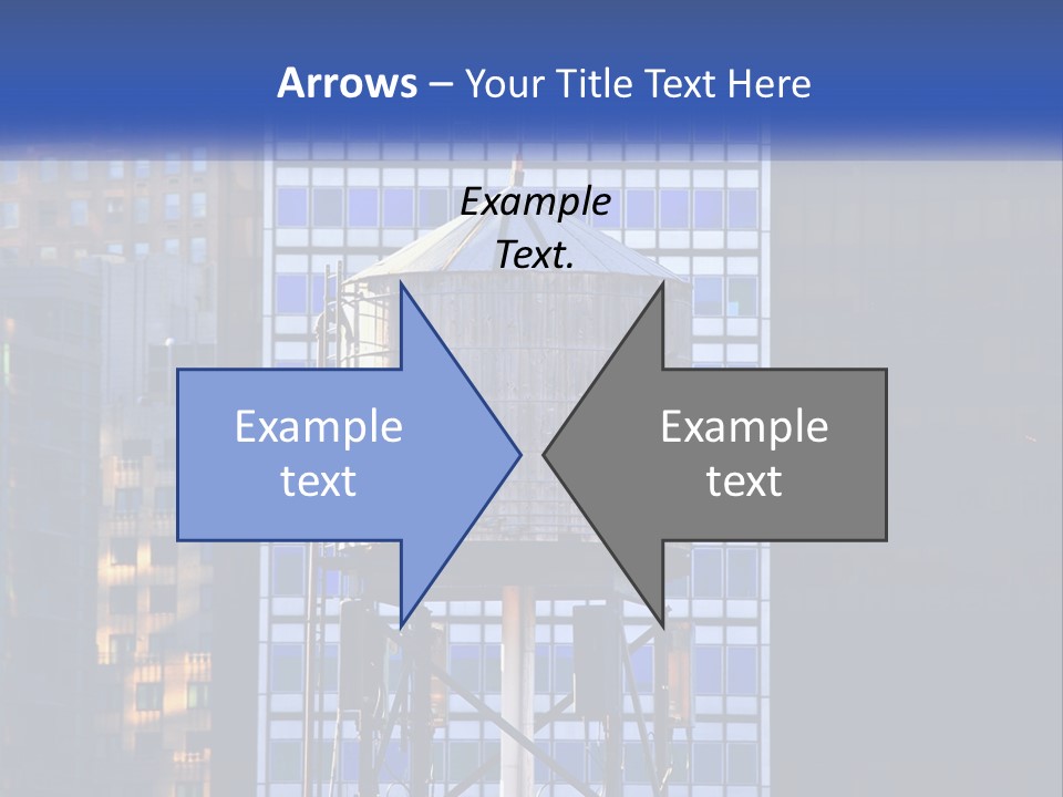 A Water Tower In Front Of A Tall Building PowerPoint Template