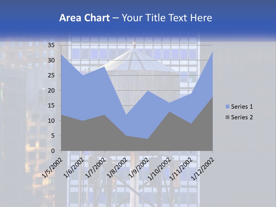 A Water Tower In Front Of A Tall Building PowerPoint Template