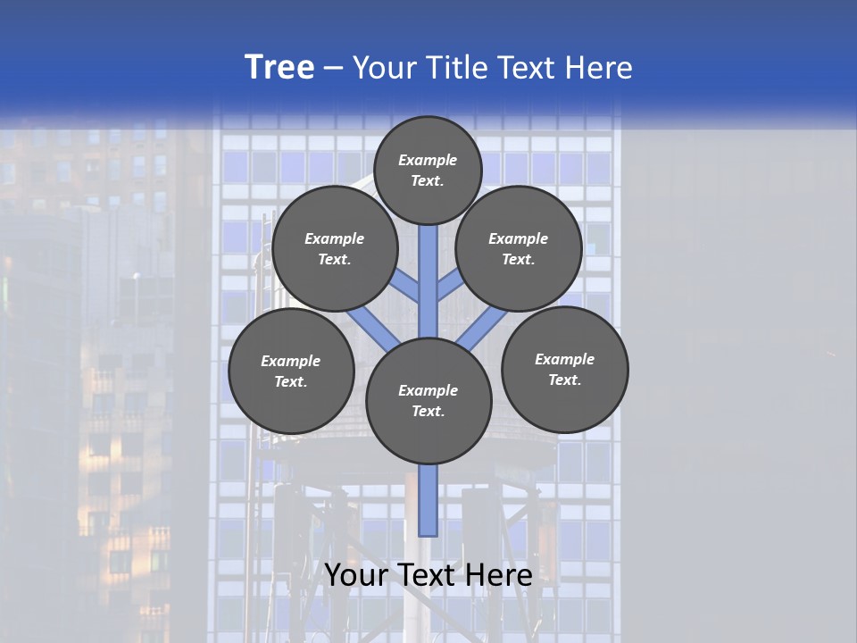 A Water Tower In Front Of A Tall Building PowerPoint Template