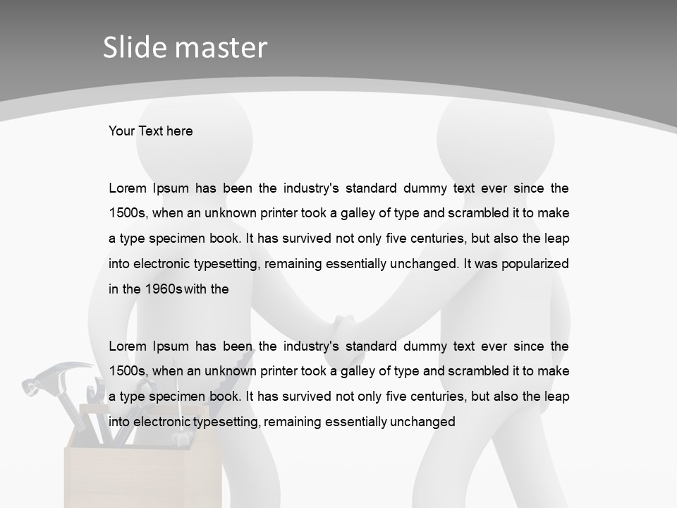 Two People Shaking Hands In Front Of A White Background PowerPoint Template