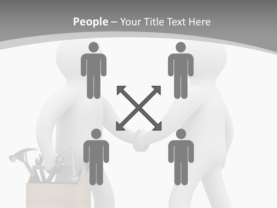 Two People Shaking Hands In Front Of A White Background PowerPoint Template