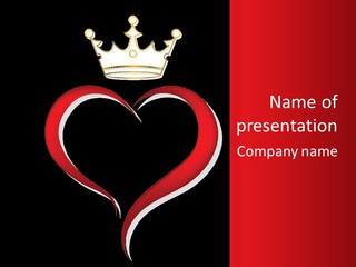 A Heart With A Crown On Top Of It PowerPoint Template