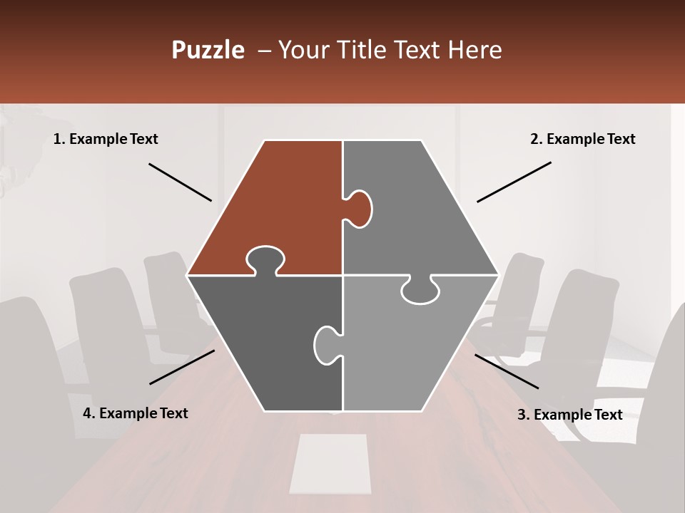 A Conference Table With A Plate Of Food On It PowerPoint Template