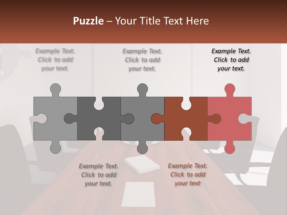 A Conference Table With A Plate Of Food On It PowerPoint Template