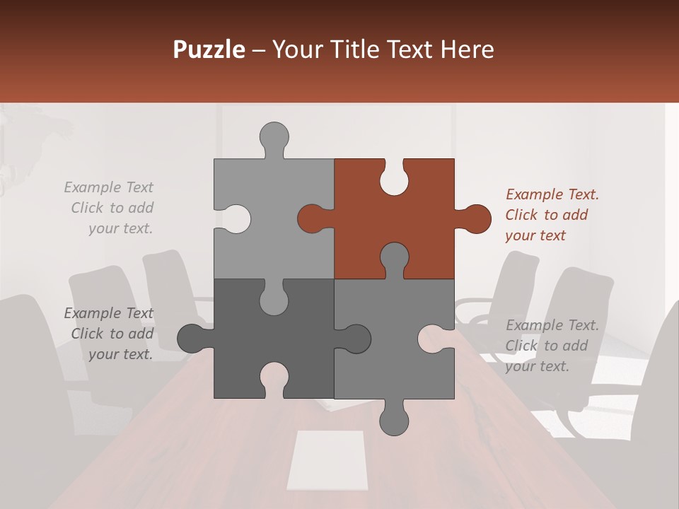 A Conference Table With A Plate Of Food On It PowerPoint Template