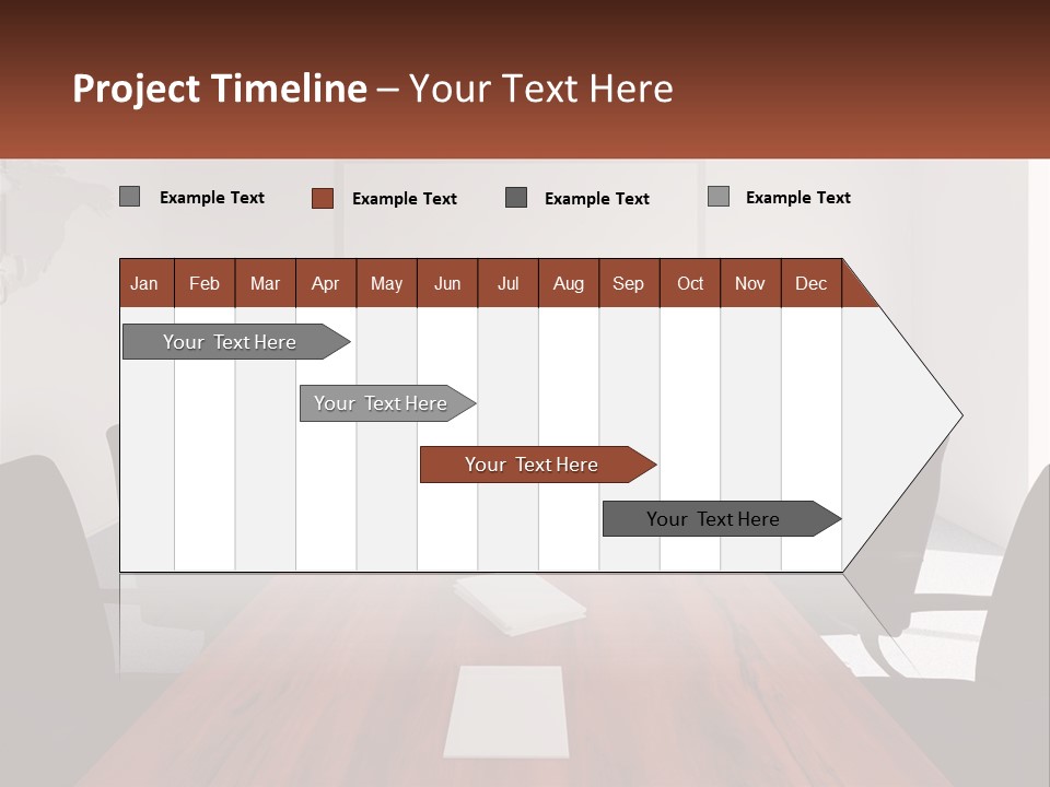 A Conference Table With A Plate Of Food On It PowerPoint Template