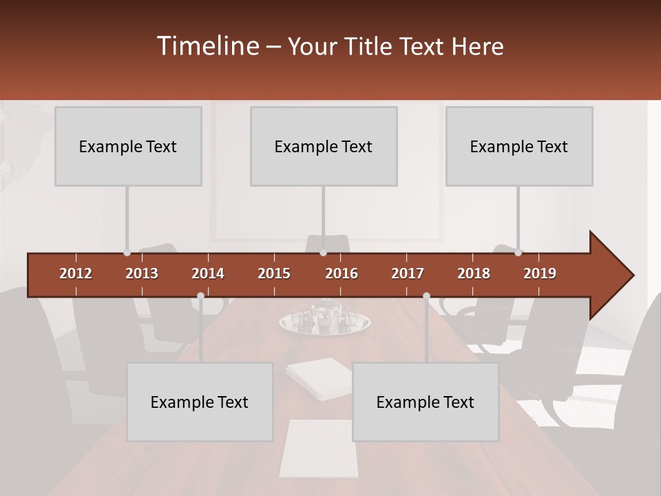 A Conference Table With A Plate Of Food On It PowerPoint Template