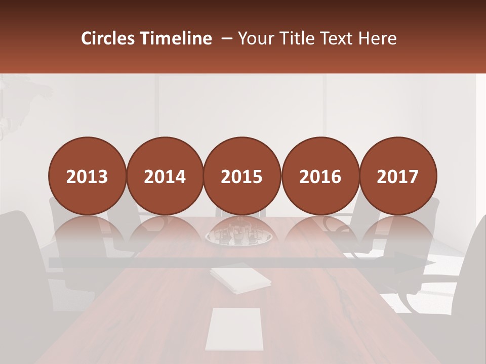 A Conference Table With A Plate Of Food On It PowerPoint Template