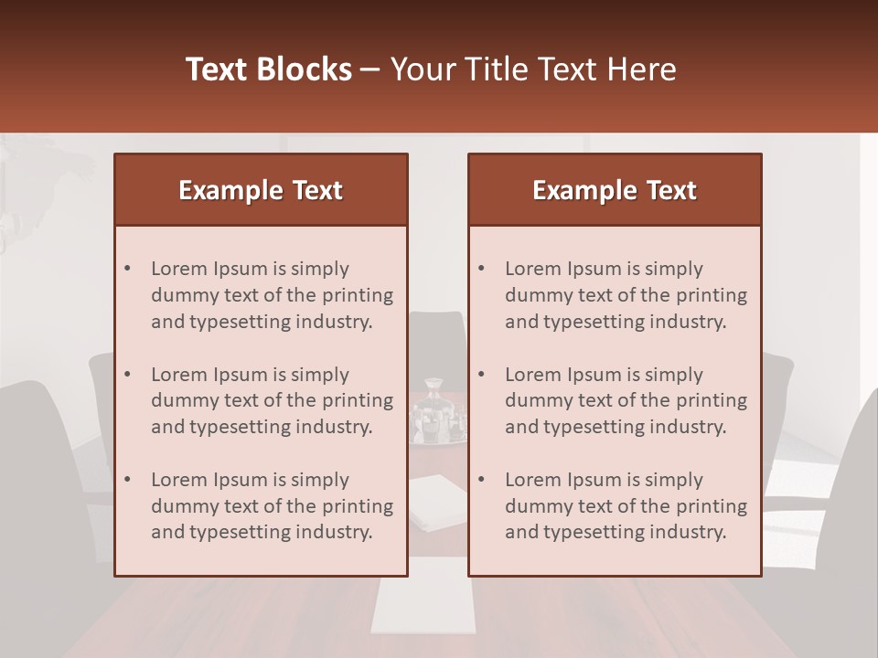 A Conference Table With A Plate Of Food On It PowerPoint Template