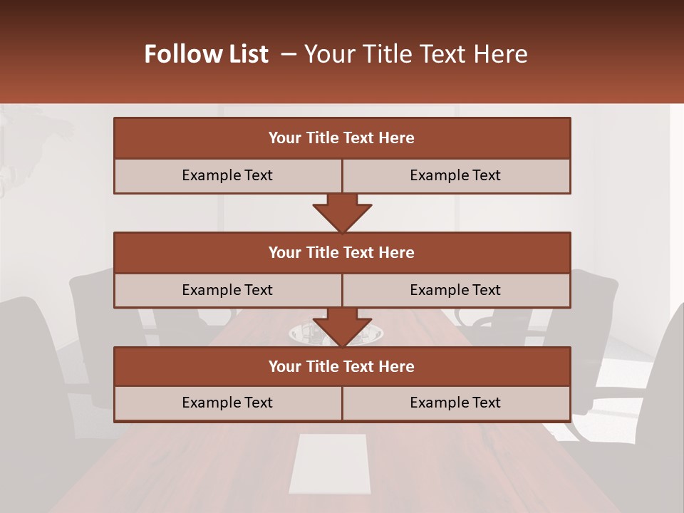 A Conference Table With A Plate Of Food On It PowerPoint Template