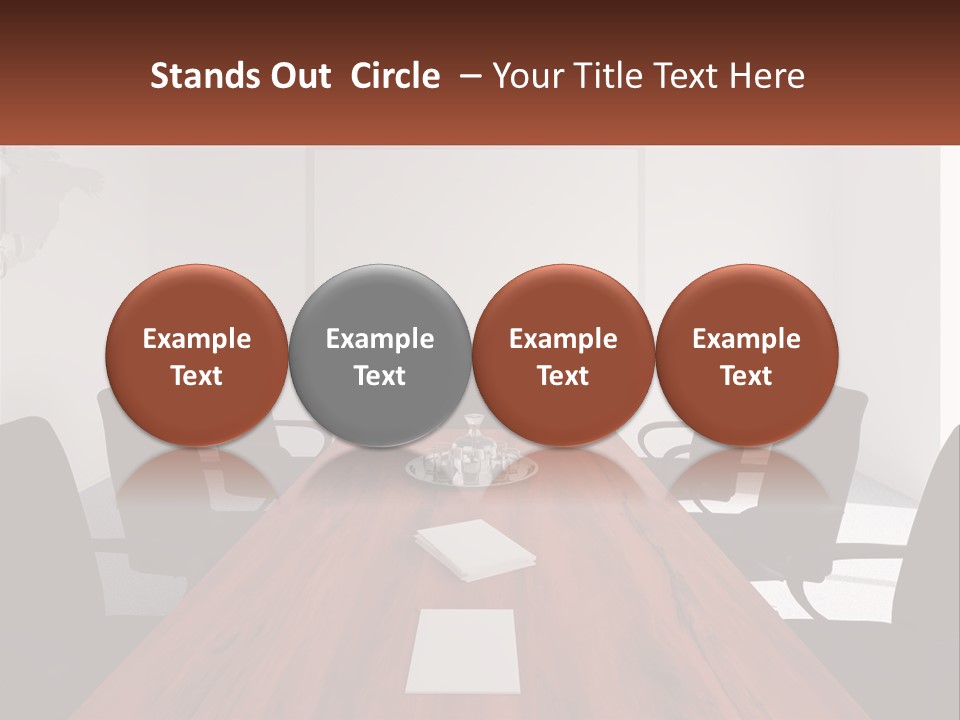 A Conference Table With A Plate Of Food On It PowerPoint Template