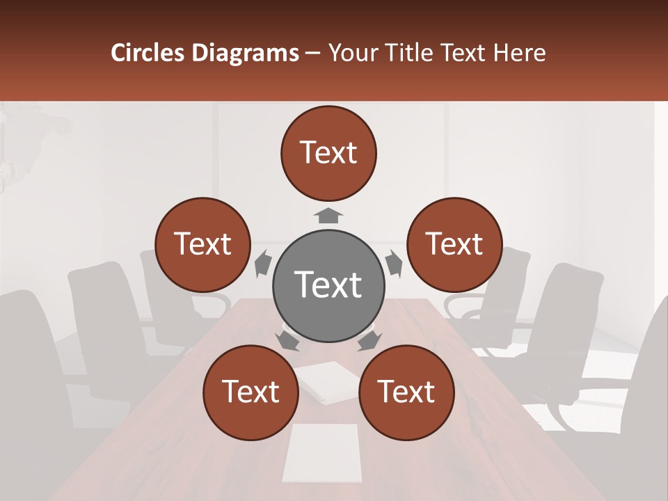 A Conference Table With A Plate Of Food On It PowerPoint Template