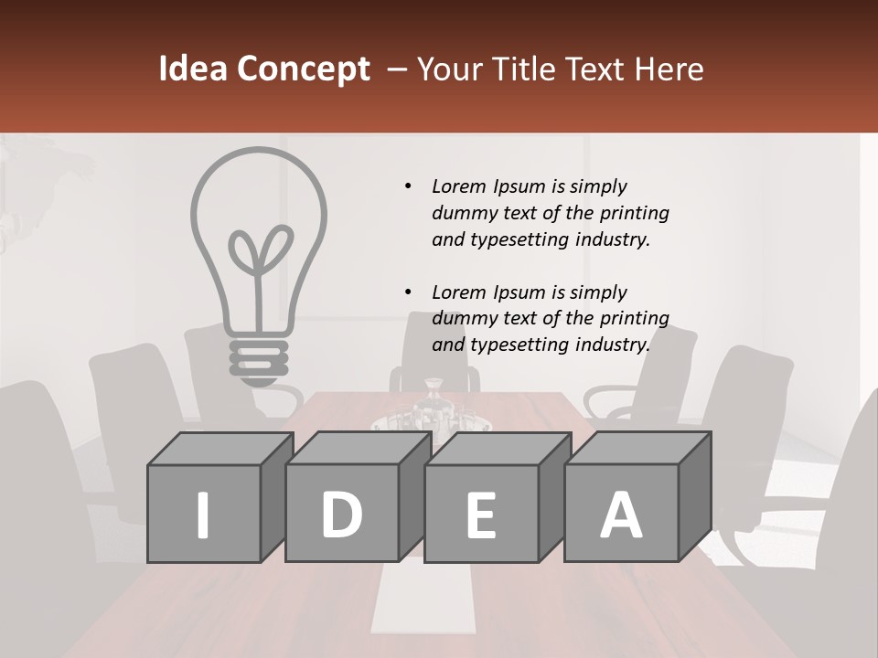 A Conference Table With A Plate Of Food On It PowerPoint Template