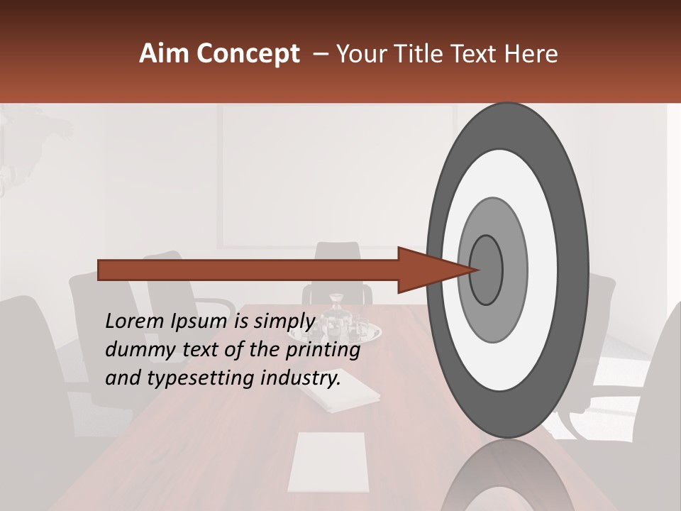 A Conference Table With A Plate Of Food On It PowerPoint Template