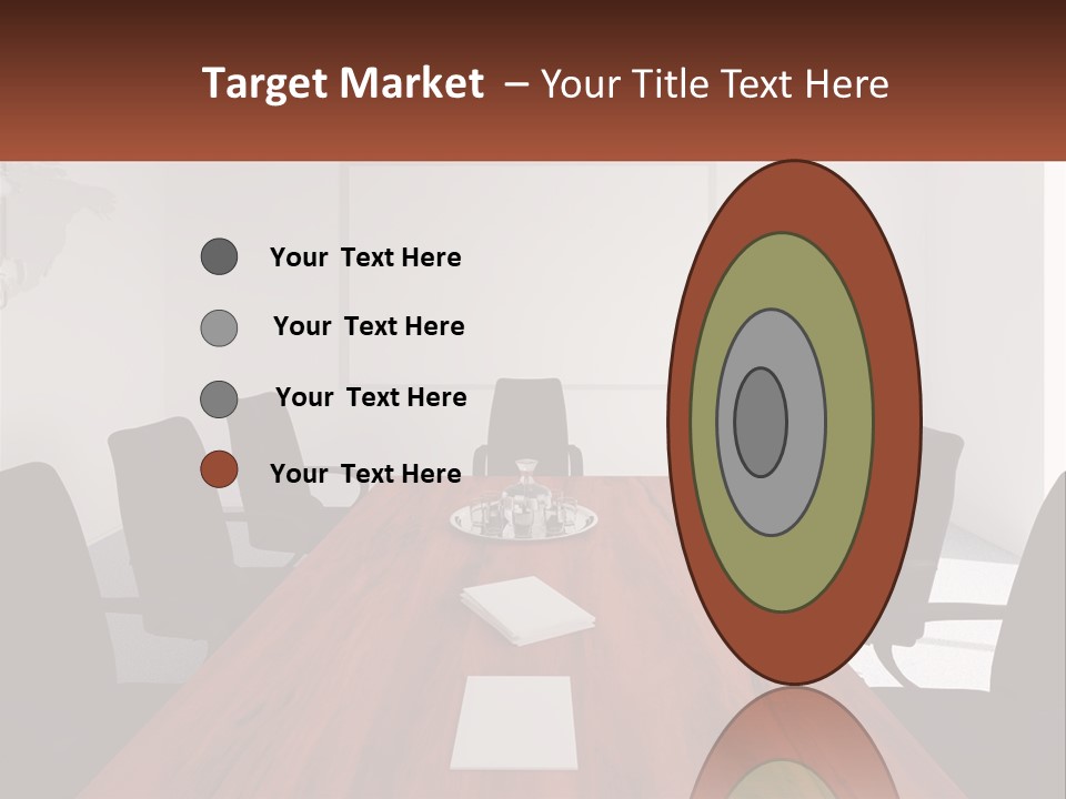 A Conference Table With A Plate Of Food On It PowerPoint Template