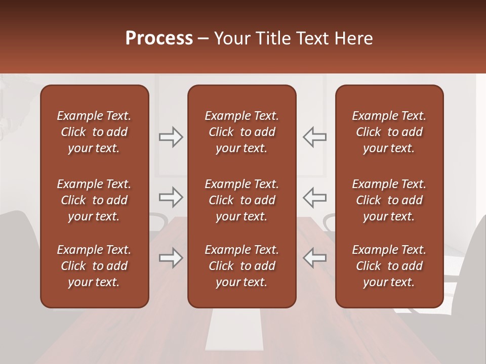 A Conference Table With A Plate Of Food On It PowerPoint Template