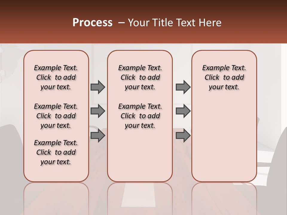 A Conference Table With A Plate Of Food On It PowerPoint Template