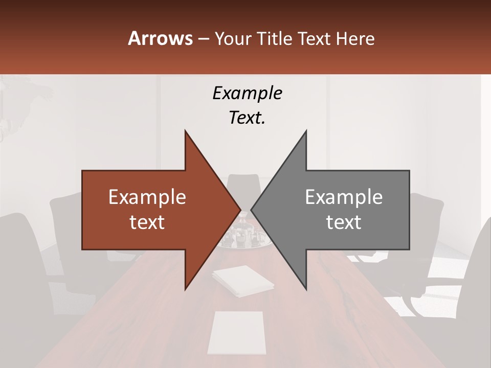 A Conference Table With A Plate Of Food On It PowerPoint Template