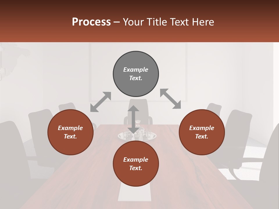 A Conference Table With A Plate Of Food On It PowerPoint Template