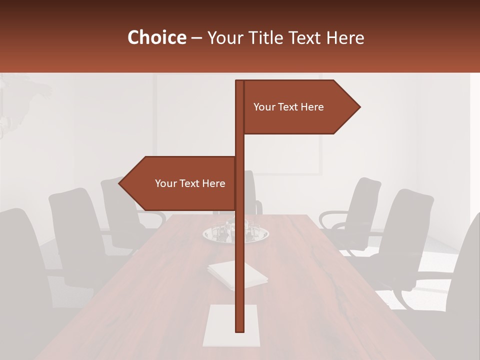 A Conference Table With A Plate Of Food On It PowerPoint Template