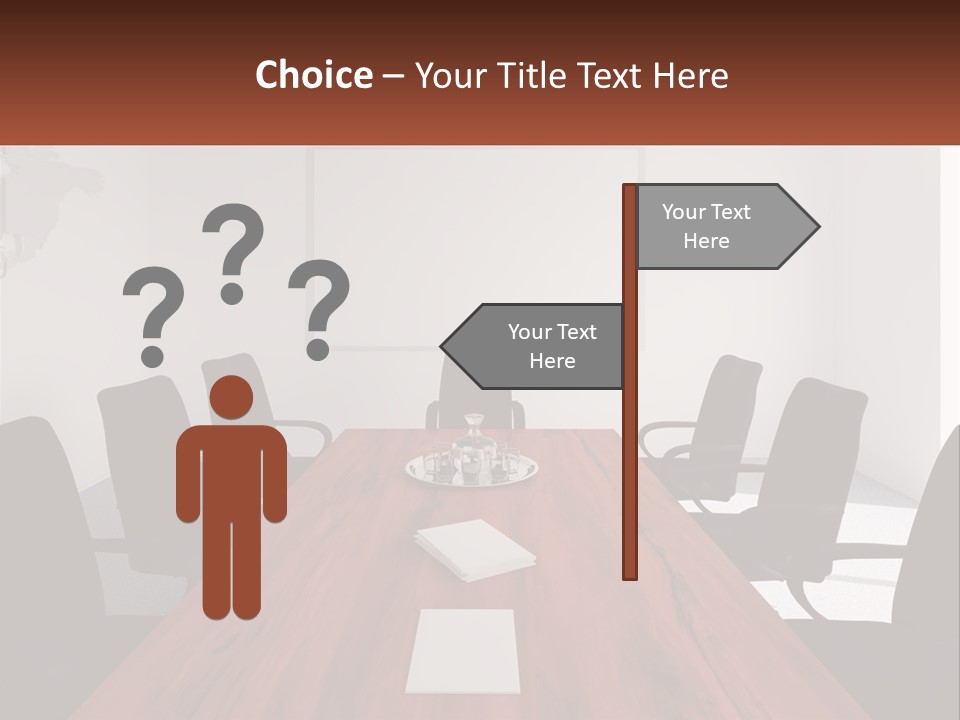 A Conference Table With A Plate Of Food On It PowerPoint Template