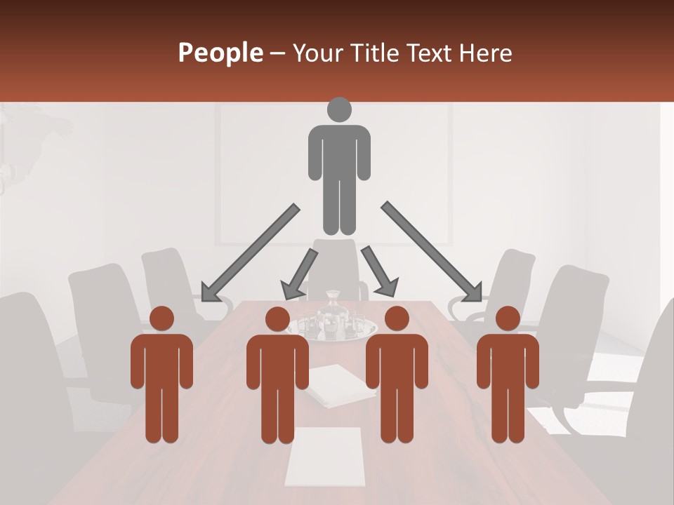 A Conference Table With A Plate Of Food On It PowerPoint Template